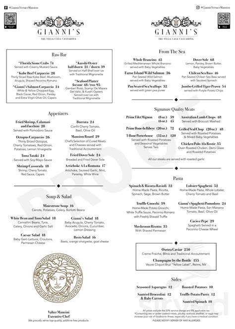 gianni versace restaurant menu price|versace mansion menu.